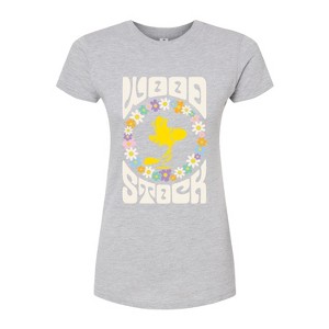 Women's - Peanuts - Woodstock Retro Flowers Juniors Fitted Graphic T-Shirt - 1 of 3