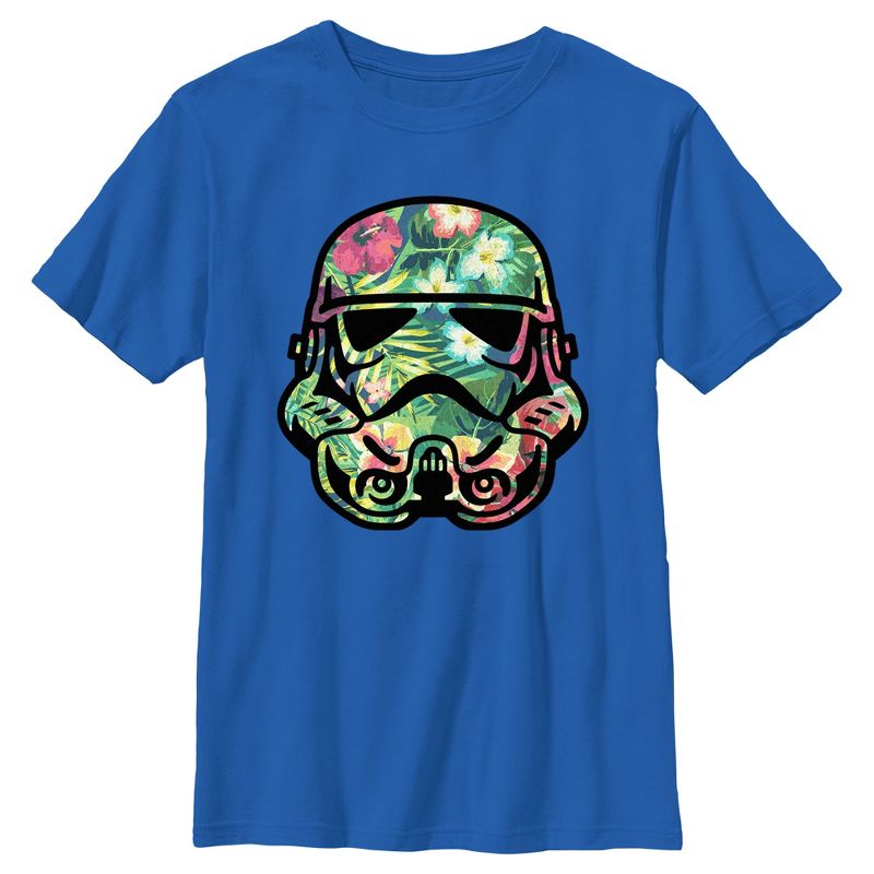 Boy's Star Wars Stormtrooper Tropical Portrait T-Shirt, 1 of 6