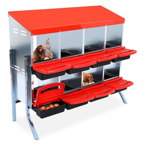 Chicken Nesting Boxes, 8 Holes Chicken Egg Laying Box With Chicken