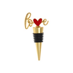 Unique Bargains Bottle Stoppers Heart with "Love" Zinc Alloy PTR Rose 3.54"x1.77"x0.79" 1 Pc - 1 of 3