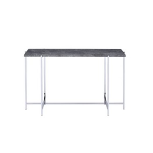 49" Adelae Sofa Table Faux Marble Top/Chrome Finish - Acme Furniture - 1 of 3
