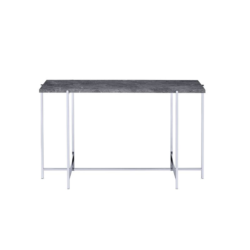 49&#34; Adelae Sofa Table Faux Marble Top/Chrome Finish - Acme Furniture, 3 of 4