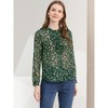 Allegra K Women's Floral Long Sleeve Retro Ruffled Button Down Top - 2 of 4