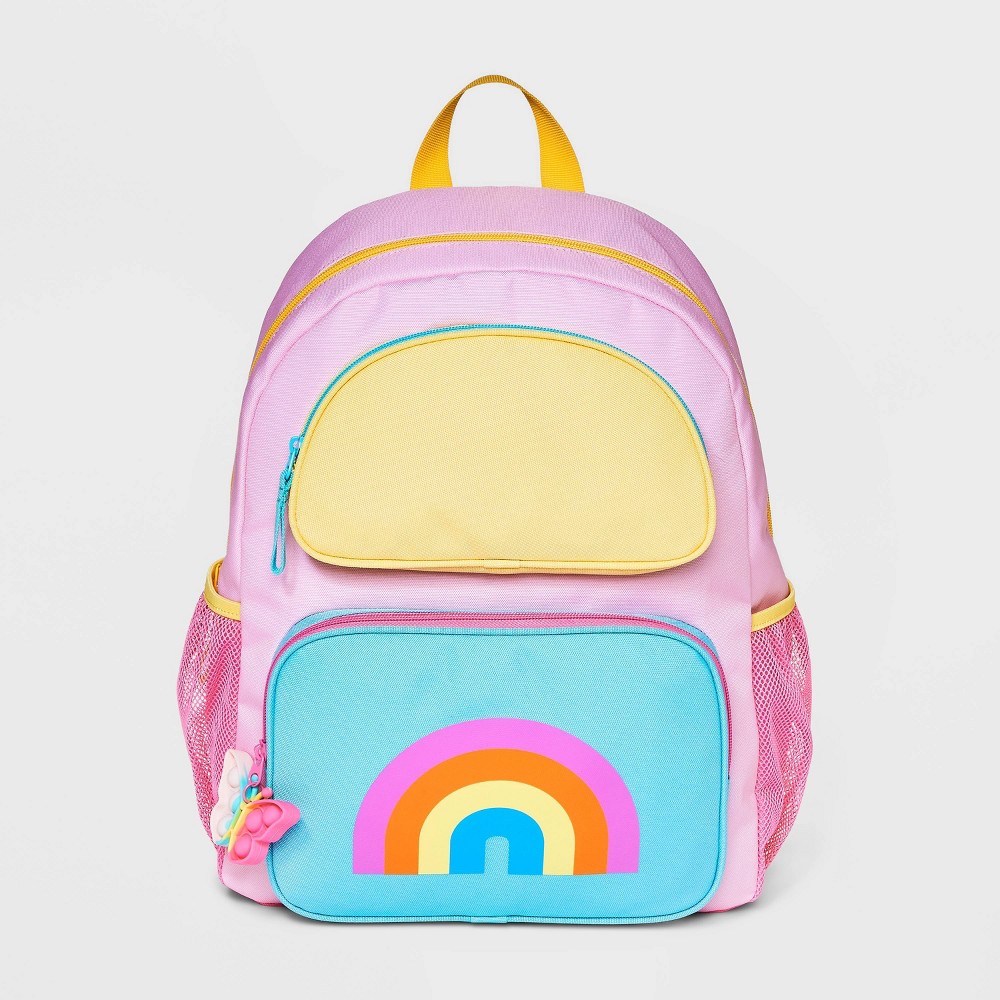 Kids' 16" Backpack with Double Front Pocket - Cat & Jack™ Pink/Blue
