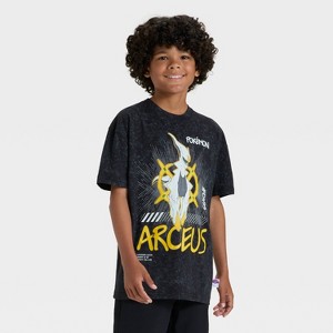 Boys' Pokémon Legendary Arceus Short Sleeve Graphic T-Shirt - Black - 1 of 4