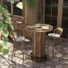 Tribesigns 39.4" Round Bar Table, Wooden Bistro Pub Table with Round Metal Footrest,  for Dining Living Room, Apartment, Rustic Brown - 4 of 4