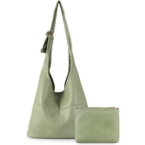 Hobo Bags Purse for Women Ultra Soft Foldable Shoulder Slouchy Handbags with Cosmetic bag - 1 of 4