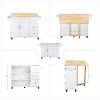 ELJGET Kitchen Island with Storage Rolling Kitchen Cart Storage Cart with Drop Leaf Countertop, Storage Cabinet and 3 Drawers for Dinning Room - 4 of 4