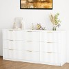 9-Drawer Fluted Dresser, 63" Wide Modern Chest of Drawers with Metal Handles, Large Wood TV Stand for Bedroom, Living Room, Closet, White - 3 of 4