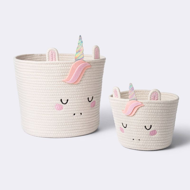 Coiled Rope Forest Animal Small Round Storage Basket - Unicorn - Cloud Island&#8482;, 5 of 6