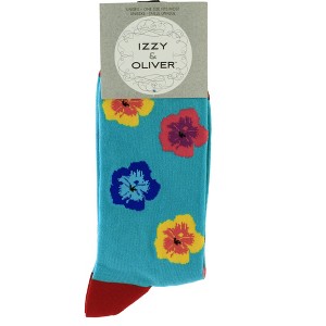 Novelty Socks 11.0" Flowers Socks Blue Unisex  Floral Enesco  -  Socks - 1 of 3