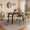 Christopher Knight Home Walton 7 Pieces Mid-Century Modern Rubberwood Upholstered Dining Set - 2 of 4