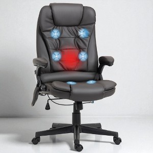 Mshliw High Back Heated Massage Office Chair with 6 Vibration Points, Reclining PU Leather Executive Chair & Adjustable Height - 1 of 4