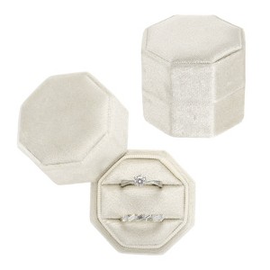 Unique Bargains Vintage Velvet Octagonal 2 Slots Jewelry Storage Boxes 2 Pcs - 1 of 4