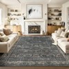 Washable Antique Distressed Area Rugs for Living Room, Modern Non Slip Vintage Print Accent Carpet Floor Mat for Bedroom Dining Office Farmhouse - 2 of 4