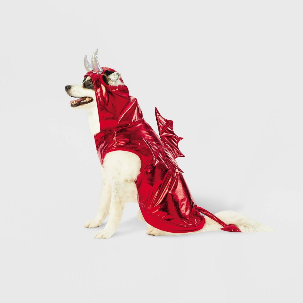 Halloween Red Metallic Devil Dog Hoodie Costume - M - Hyde & EEK! Boutique