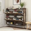 Resenkos Freestanding Large Shoe Cabinet Organizer with 4 Flip Drawers with Metal Legs, Anti-Tipping Device, Rustic Brown - 2 of 4