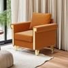 TiramisuBest Charcoal Fabric Club Chair,Contemporary Armchair with Waterfall Back & Rubberwood Legs - 3 of 4