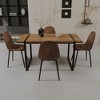 NicBex Dining Table Set for 4 Modern Kitchen Table with Walnut Wooden Tabletop, Metal Frame and 4 Suede Chairs for Kitchen - image 4 of 4