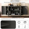 KTMBDW 47.8" Sideboard Buffet Cabinet with Storage,Curved Design Coffee Bar Cabinet with 4 Doors & Adjustable Shelves for Living Room, Kitchen,Hallway - 3 of 4