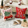 Christmas Trees Merry & Bright Colorful Red Throw Pillow Covers, 18 x 18 Inch Ho Ho Ho Xmas Holiday - 3 of 4