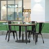 Emma and Oliver Indoor/Outdoor Dining Table with Umbrella Hole, 36" Square All Weather Poly Resin Top and Steel Base - 2 of 4