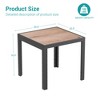 Sonkuki Patio Square Side table, Imitation-wood Top Modern Industrial Style w/Metal Frame, Black - 3 of 4