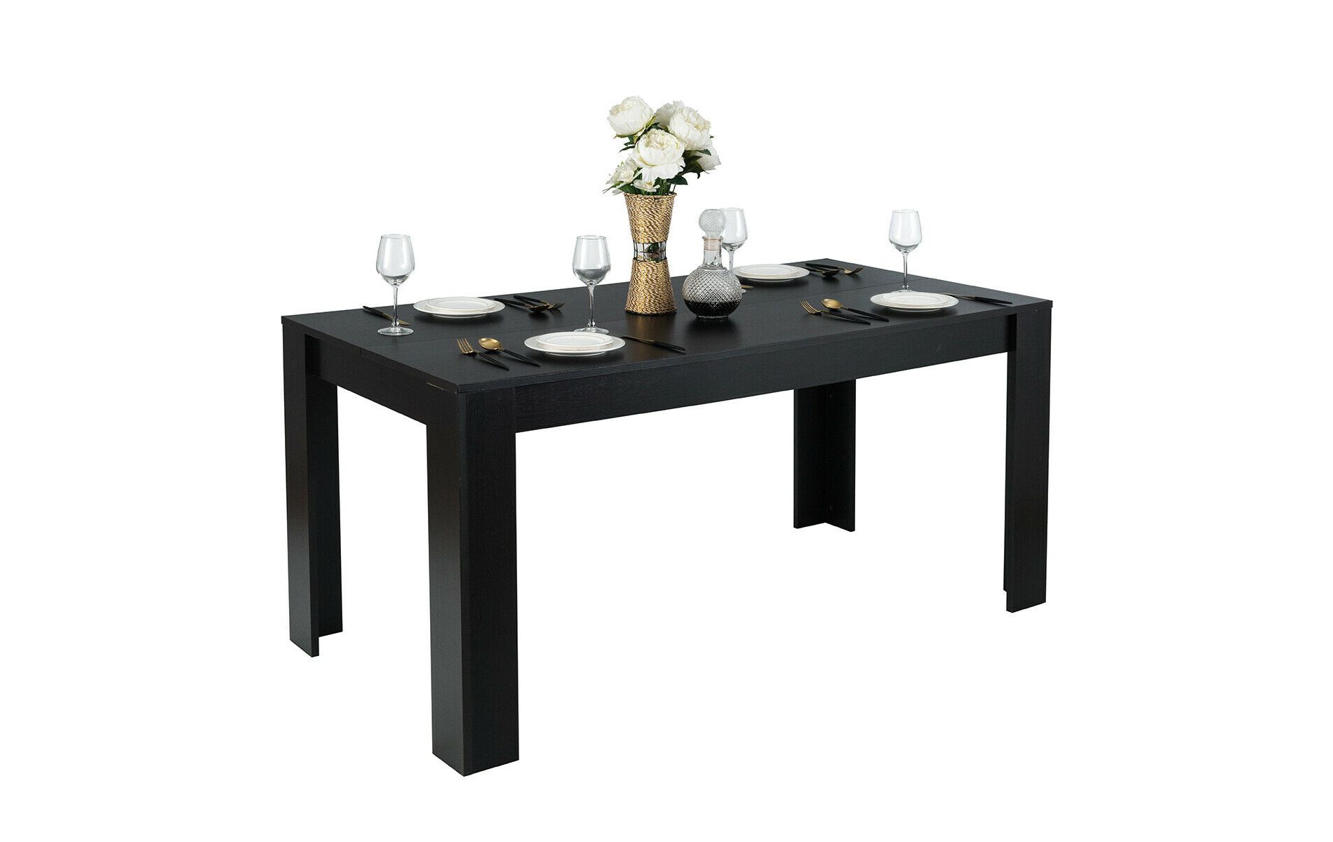 Costway 63'' Dining Table Rectangular Modern Kitchen Table For 6 People Home Furniture
