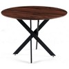 42.1in Mid-century Dining Table for 4-6 people With Round Mdf Table Top, Pedestal Dining Table, End Table Leisure Coffee Table,cross leg - 2 of 4