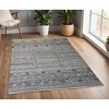 HomeRoots 4' X 6' Gray and Ivory Geometric Hand Knotted Area Rug - 2 of 4
