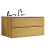 NicBex Floating Bathroom Vanity with Sink and Faucet Holes,Bathroom Sink Vanity with 2 Drawers,Oak/Walnut/White/Gray - 3 of 4