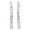Haus of Brilliance Silver 1/4 cttw Miracle-Set Round-Cut Diamond Hoop Earring - 4 of 4