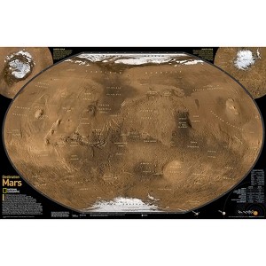 National Geographic Destination Mars: 2-Sided Map, Laminated, 31.25" x 20.25" - 1 of 2