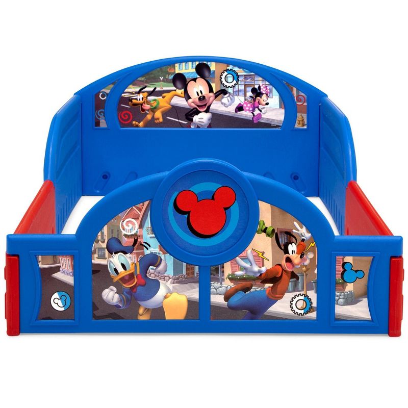 Disney Mickey Mouse Plastic Sleep and Play Toddler Kids&#39; Bed with Attached Guardrails - Delta Children, 5 of 11