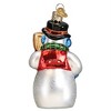 Old World Christmas Glass Blown Ornament for Christmas Tree, Snowman with Face Mask - 3 of 4