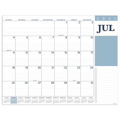 2021-22 Academic Desktop Calendar Professional Large Desk Pad Monthly Blotter - The Time Factory