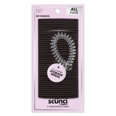 scünci No Damage Elastics with Bonus Ring Holder - 4mm/40ct