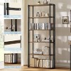 6 Tier Bookshelf with Metal Frame, Industrial Tall Bookcase, Freestanding Open Back Display Rack, Storage shelf, for Bedroom, Living Room - 3 of 4