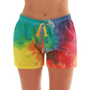 Just Love Women's Loop Terry Tie Dye Shorts - Comfortable and Stylish Loungewear for Summer - 1 of 3