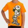 Toddler Boys' Disney Mickey Mouse Halloween Skeleton Short Sleeve T-Shirt - Orange - image 2 of 4