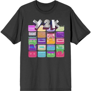 Chrome Baddie Y2K Trend Butterflies and Cassette Tape Adult Crew Neck Short Sleeve Tee - 1 of 2