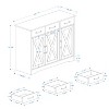 GlasFlength Decorative Storage Cabinet, 3-Door Cabinet with Three Drawers and Three Shelves for Kitchen, Dining Room, White, 42.71"*15.35"*32.08" - 2 of 4