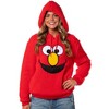 Sesame Street Women's Elmo Embroidered Patch Big Face Plush Fleece Hoodie - 4 of 4