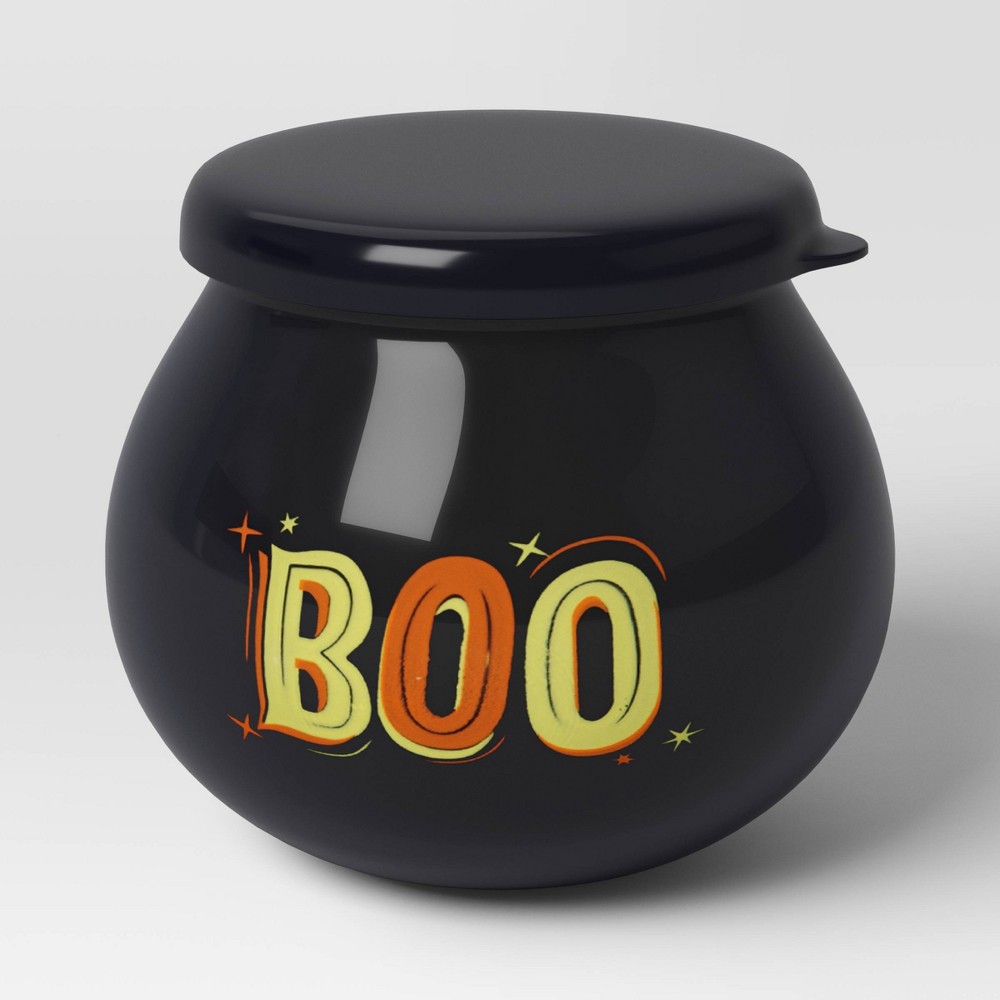 18 fl oz Halloween Boo Snack Food Storage Cup with Lid Black - Hyde &amp; EEK! Boutiqueâ„¢