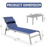 PAGED Outdoor Lounge Chairs with Side Table,3PC Outdoor Chaise Lounge Chair Set with Adjustable Backrest,2 Lounge chairs and 1Table - 3 of 4