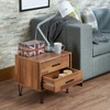 Okak Retro Tall Dresser for Bedroom with 5 Stylish Drawers,Wide Storage Chest of Drawers Nightstand for Closet Bedside Living Room Hallway - 2 of 4