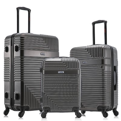 Skyline Softside Checked Spinner 5pc Luggage Set - Black