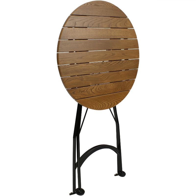 Sunnydaze Indoor/Outdoor Chestnut Wood Folding Round Patio Tall Bar Height Table - 28" - Brown, 6 of 9