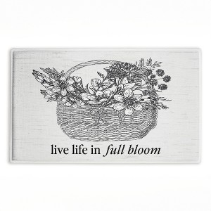 Stupell Industries Vintage Live Life In Full Bloom Printed Plush Bath Mat And Bath Rug, Design By Lettered And Lined, 18"X30" - 1 of 4