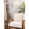 Saro Lifestyle Down Filled Throw Pillow with Chunky Tassel Design, 20", Beige - 3 of 3